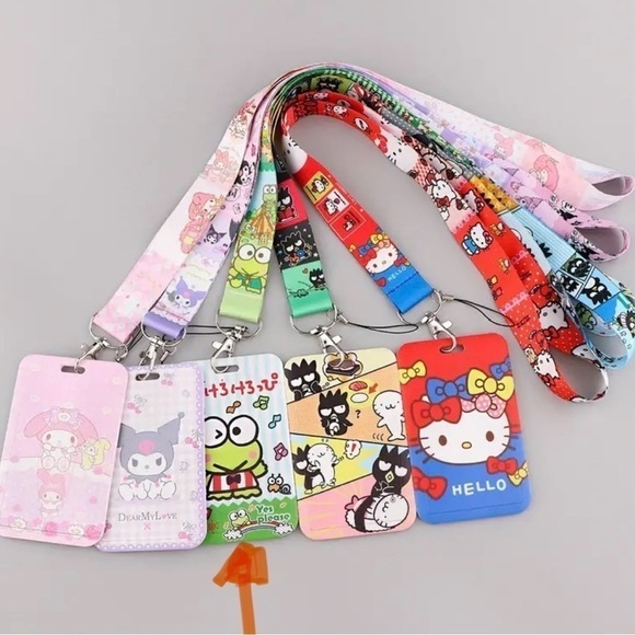 NWT Sanrio Keroppi Hello Kitty Neck Lanyard with ID Badge Holder Keychain - Picture 4 of 4